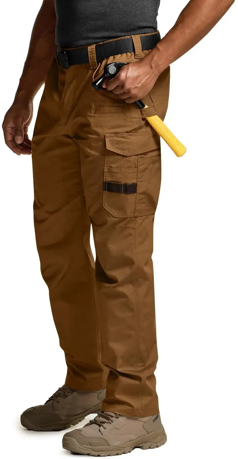 Men's Flex Stretch Tactical Pants, Water Resistant Ripstop Cargo Work Pants