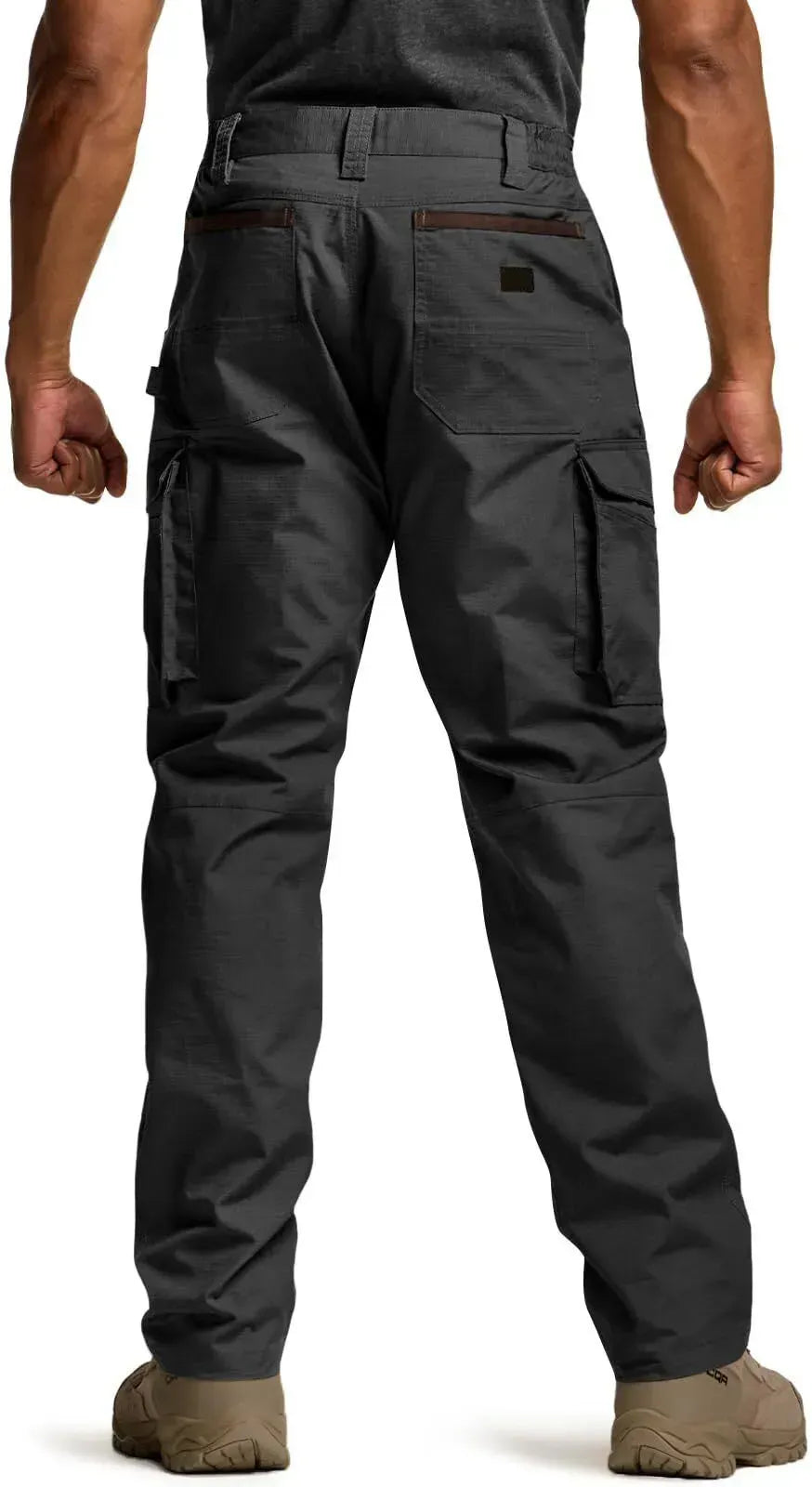 Men's Flex Stretch Tactical Pants, Water Resistant Ripstop Cargo Work Pants
