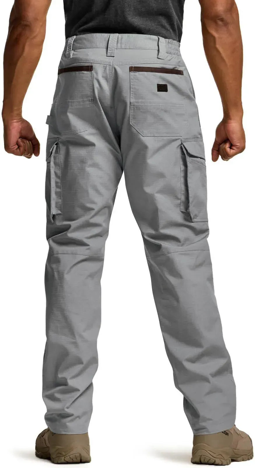 Men's Flex Stretch Tactical Pants, Water Resistant Ripstop Cargo Work Pants