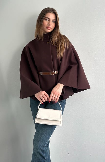 🔥SALE 60% OFF🔥 Women's Winter Fashion Casual Solid Color Waist Strap Cloak Jacket