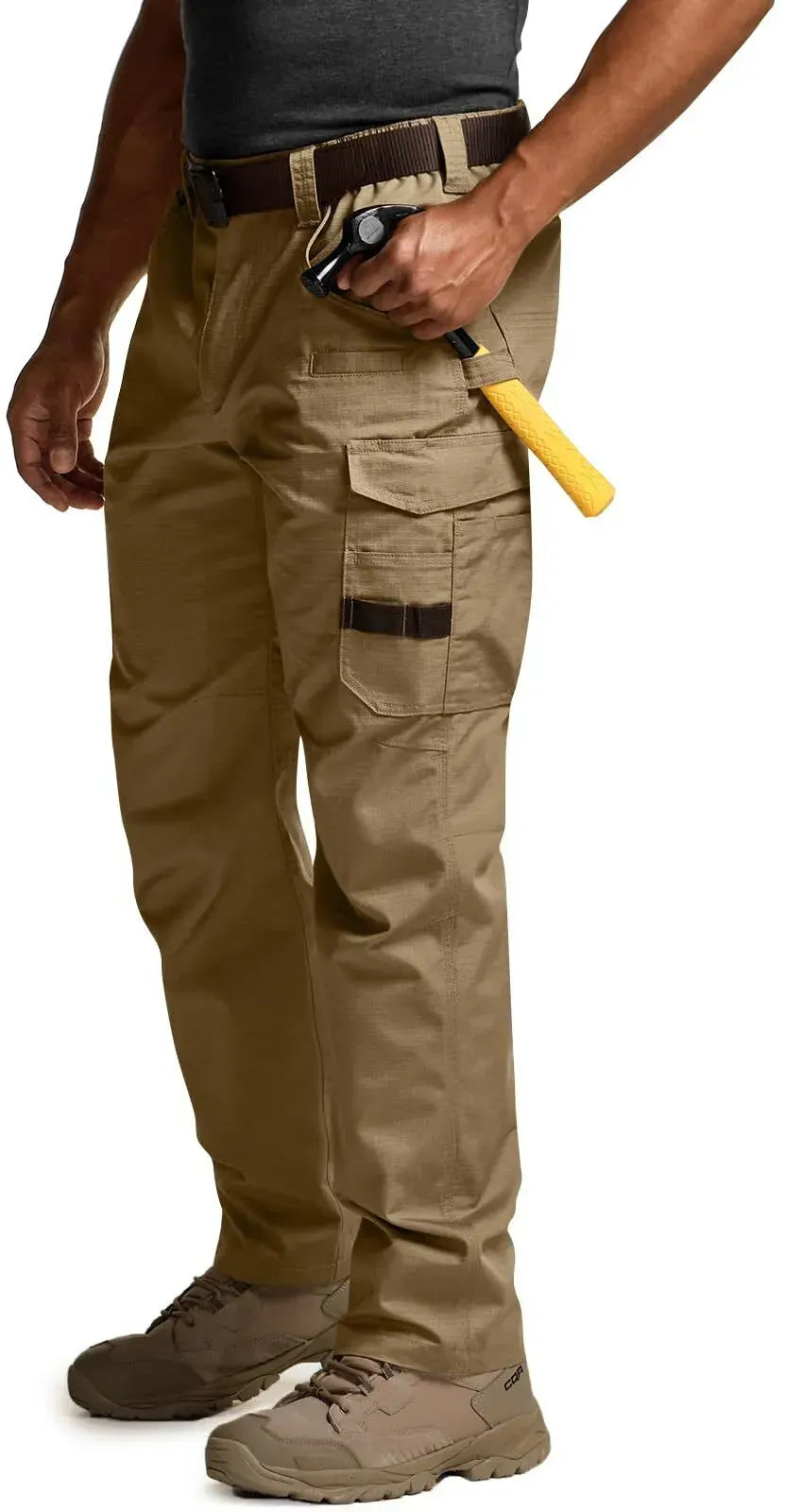 Men's Flex Stretch Tactical Pants, Water Resistant Ripstop Cargo Work Pants