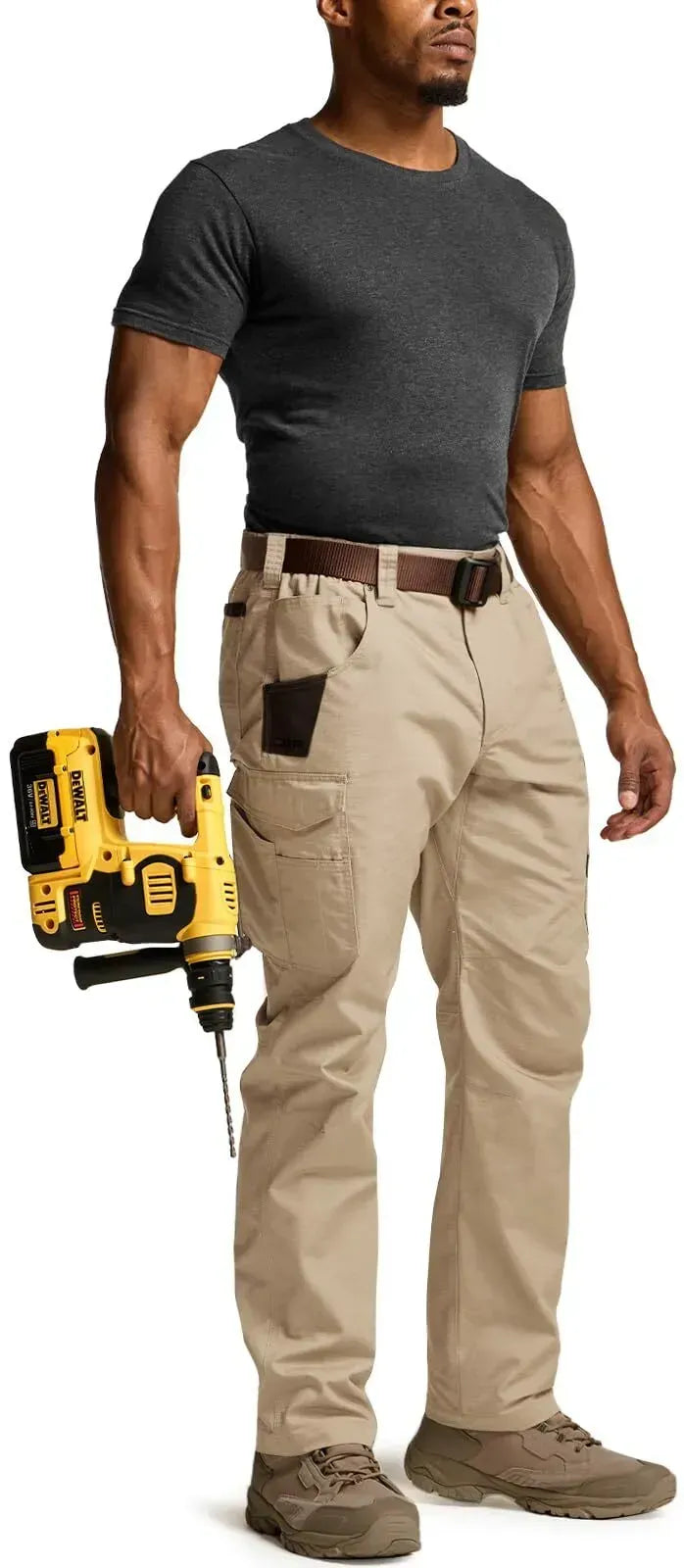 Men's Flex Stretch Tactical Pants, Water Resistant Ripstop Cargo Work Pants