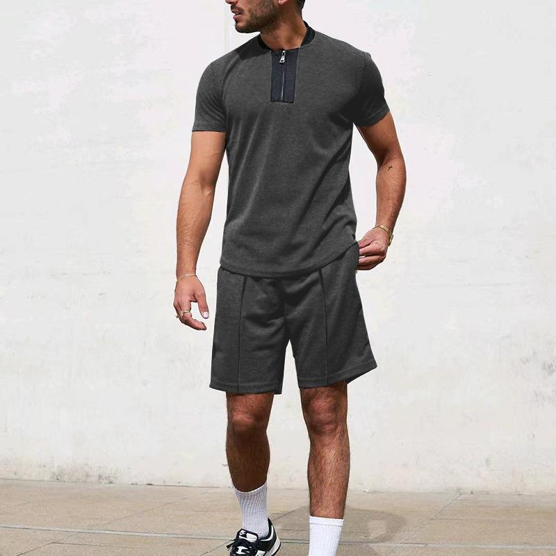 Men's Waffle Panel Stand Collar Tracksuit 14596157X