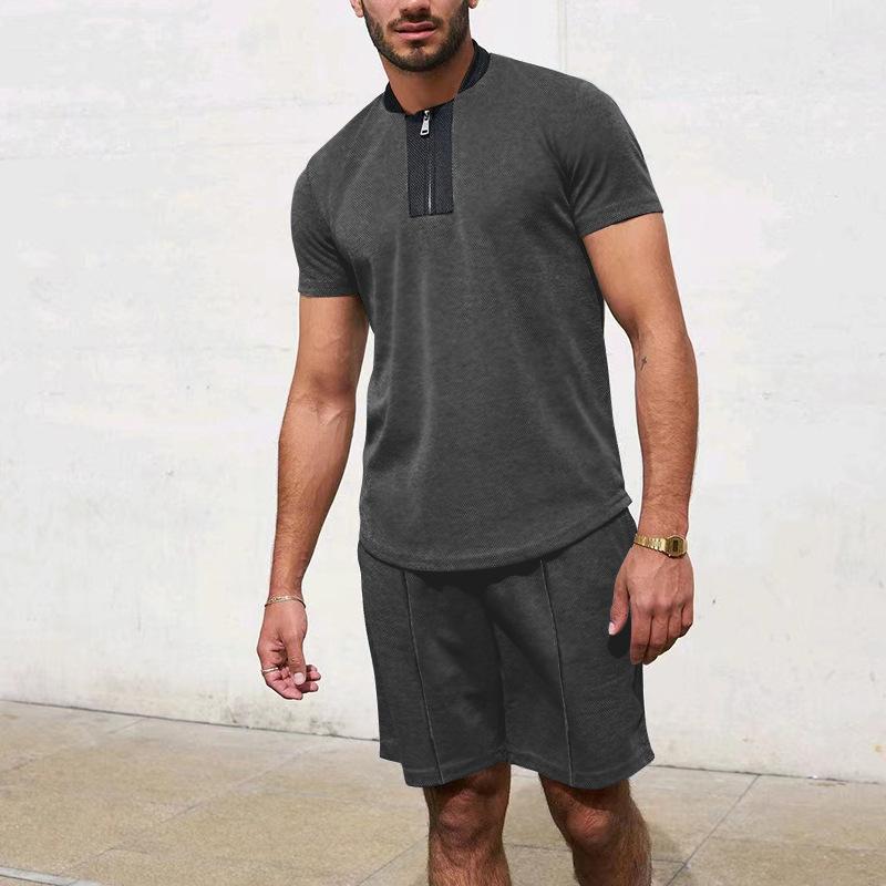 Men's Waffle Panel Stand Collar Tracksuit 14596157X