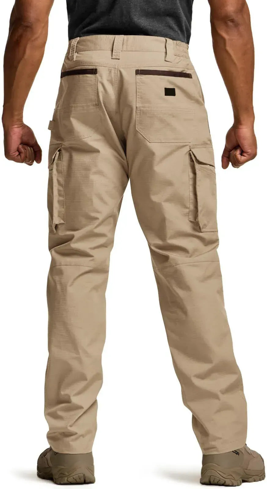 Men's Flex Stretch Tactical Pants, Water Resistant Ripstop Cargo Work Pants