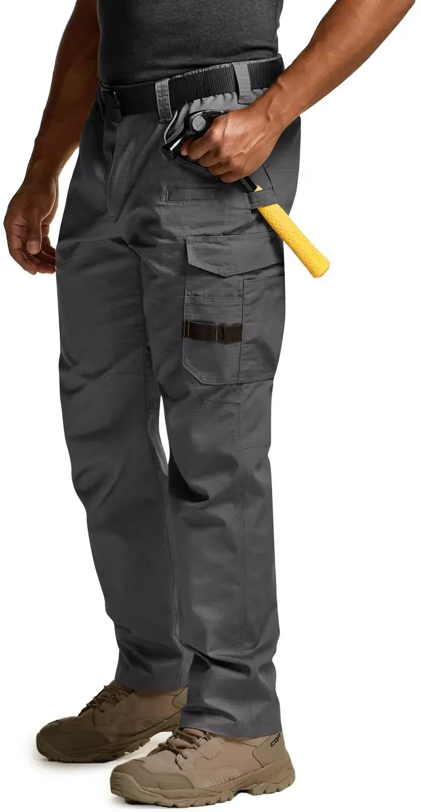 Men's Flex Stretch Tactical Pants, Water Resistant Ripstop Cargo Work Pants
