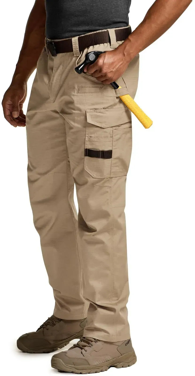 Men's Flex Stretch Tactical Pants, Water Resistant Ripstop Cargo Work Pants