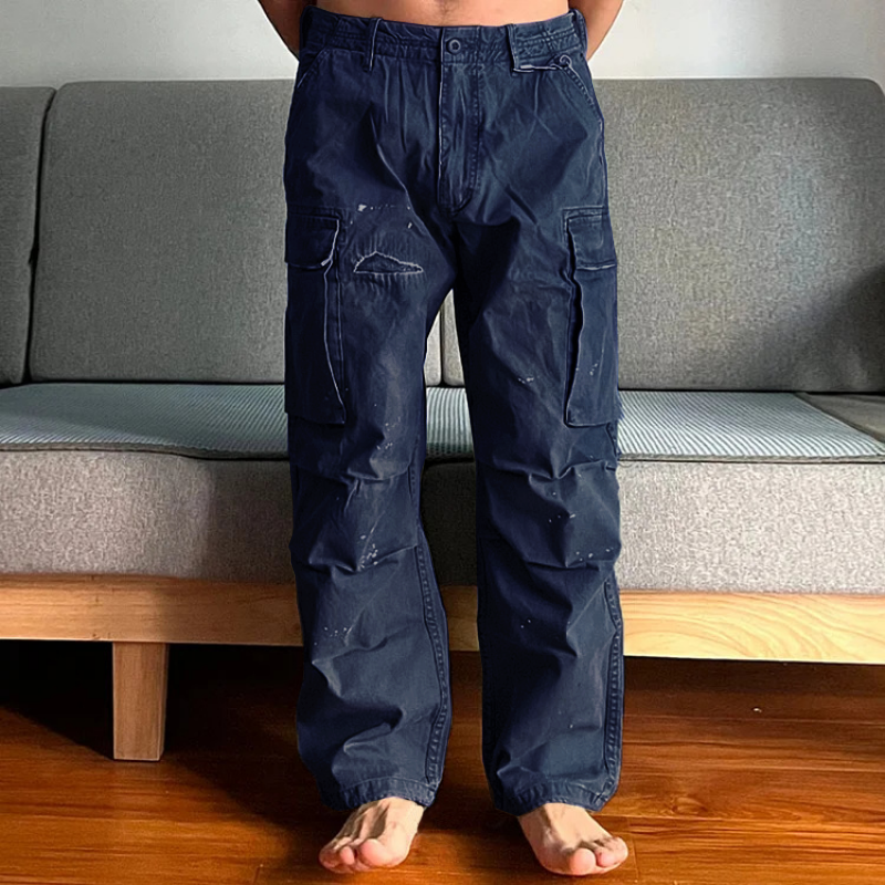 [24-hour shipping out]Men's Loose Large Pocket Wear-resistant Cargo Paratrooper Pants 35879567Z