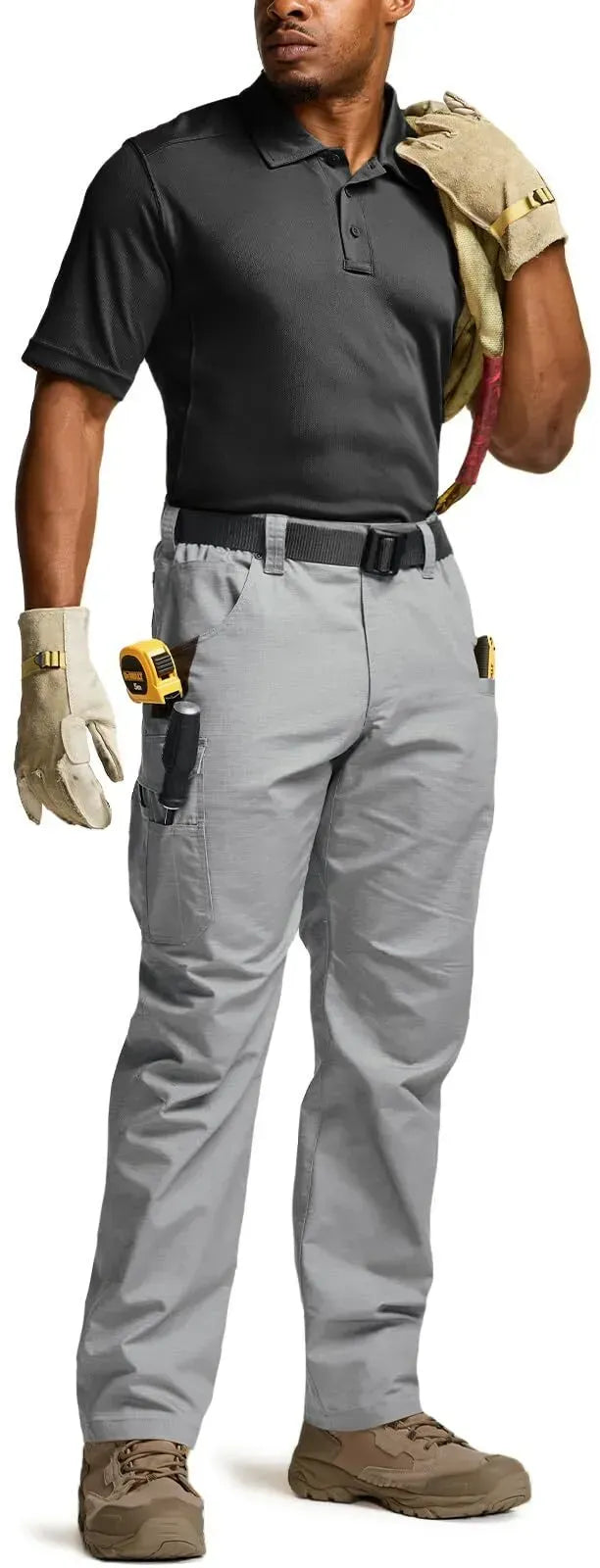 Men's Flex Stretch Tactical Pants, Water Resistant Ripstop Cargo Work Pants