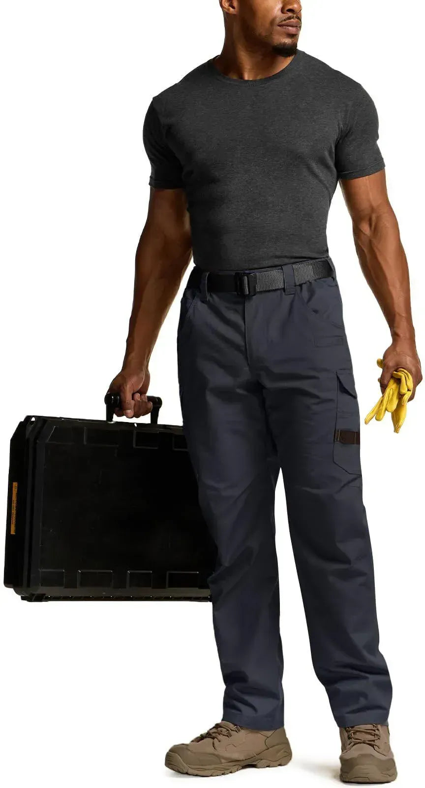 Men's Flex Stretch Tactical Pants, Water Resistant Ripstop Cargo Work Pants