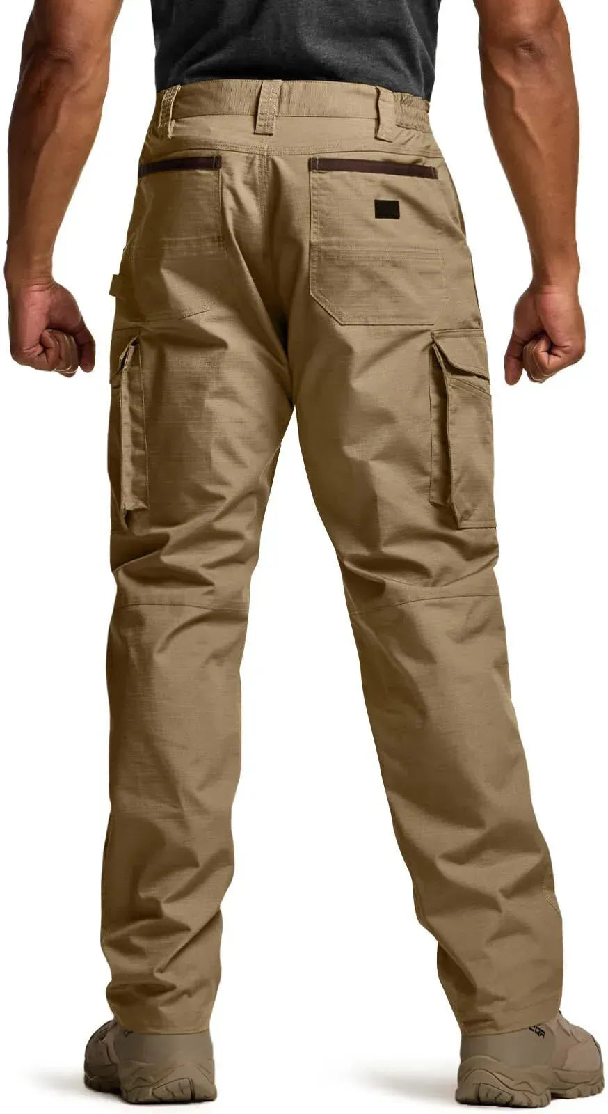 Men's Flex Stretch Tactical Pants, Water Resistant Ripstop Cargo Work Pants