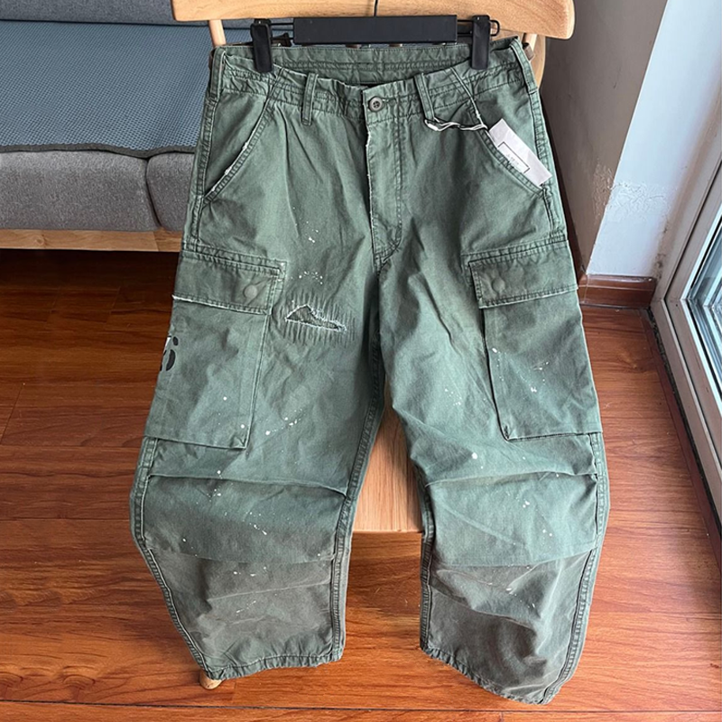 [24-hour shipping out]Men's Loose Large Pocket Wear-resistant Cargo Paratrooper Pants 35879567Z